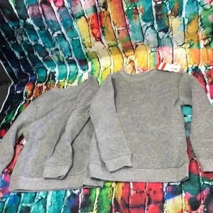 Cat & Jack gray sweatshirts 2‎ pack XS 4/5 kids